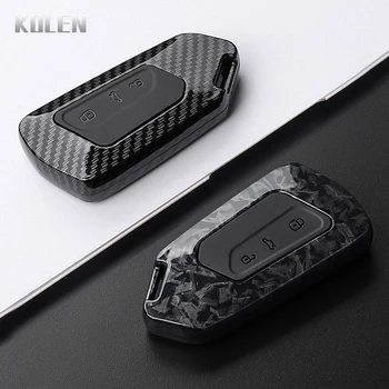 ABS Carbon Fiber Style Car Key Case Cover For VW Volkswagen Golf 8 MK8 ID3 ID.4 Cupra Skoda Octavia A8 SEAT Leon MK4 Accessories