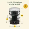 WAF-F40 Double Flip Belgian Waffle Maker, 1400 watts, New Black/Stainless 6