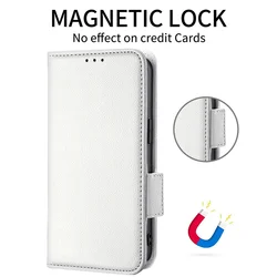 Lychee Pattern Leather Wallet Case with Magnetic Closure - Premium Side Buckle Design for Fairphone 5 (White)