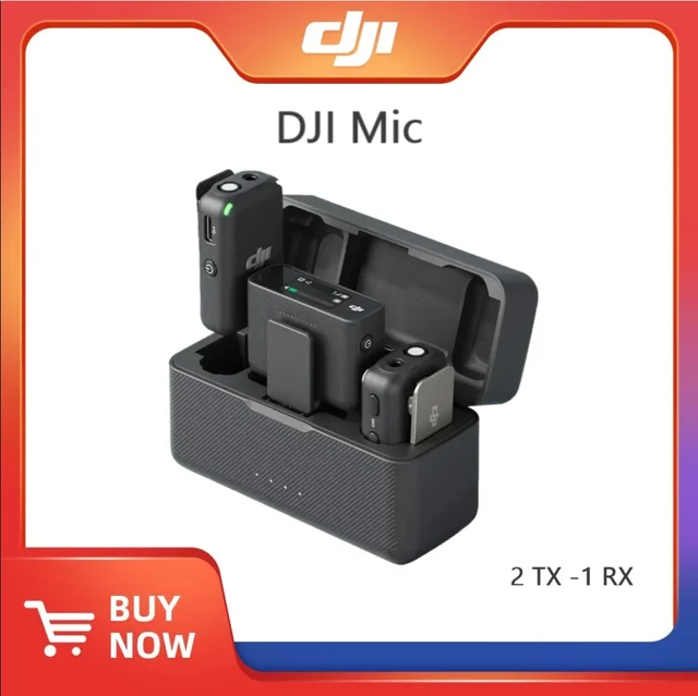 Dji-マイク付きワイヤレスマイクシステム,コンパクトでポータブルなラ 