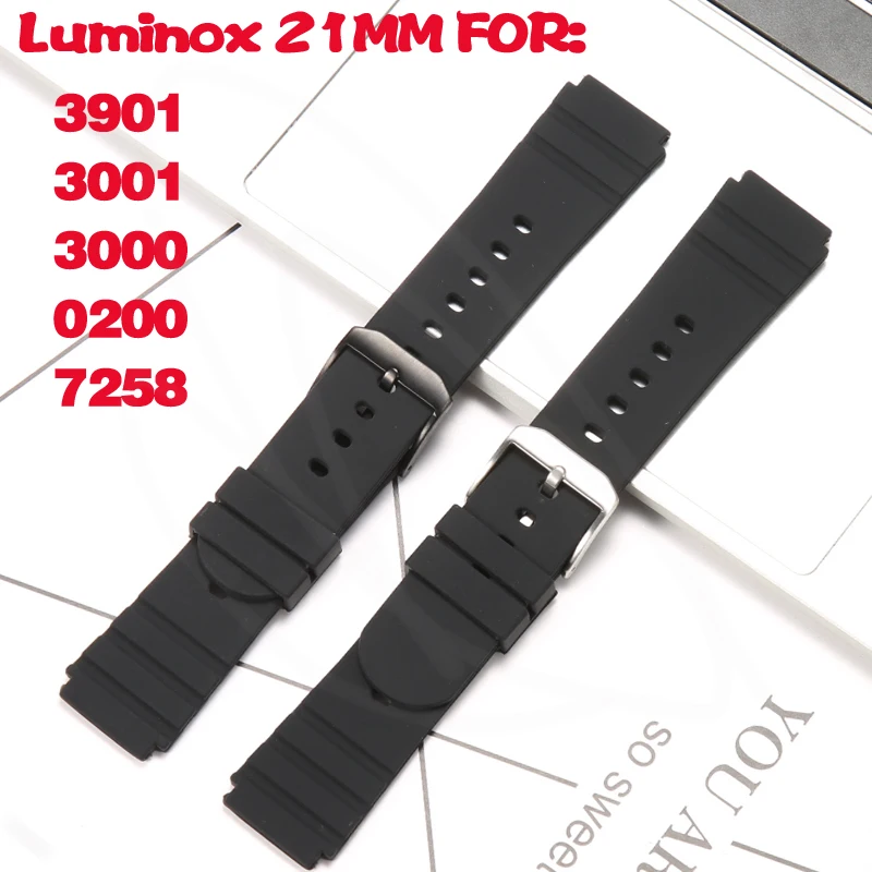 

21mm Silicone Band Suitable For Luminox 0200 3901 7050 3001 Men's Sports Waterproof Watch Strap Wristband Watch Accessories