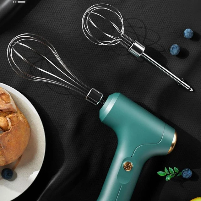 Electric Hand Mixer With 2 Heads Stainless Steel Easy-grip Handle Cordless  Design USB Rechargeable Design Kitchen Accessories - AliExpress