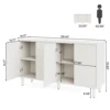 Tribesigns Buffet Cabinet Sideboard with Storage, 59.4-Inch White Storage Cabinet Modern Sideboard Buffet Table with Doors 6