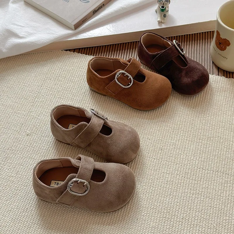 Leather Kids Ballet Flats for Girls Autumn Party