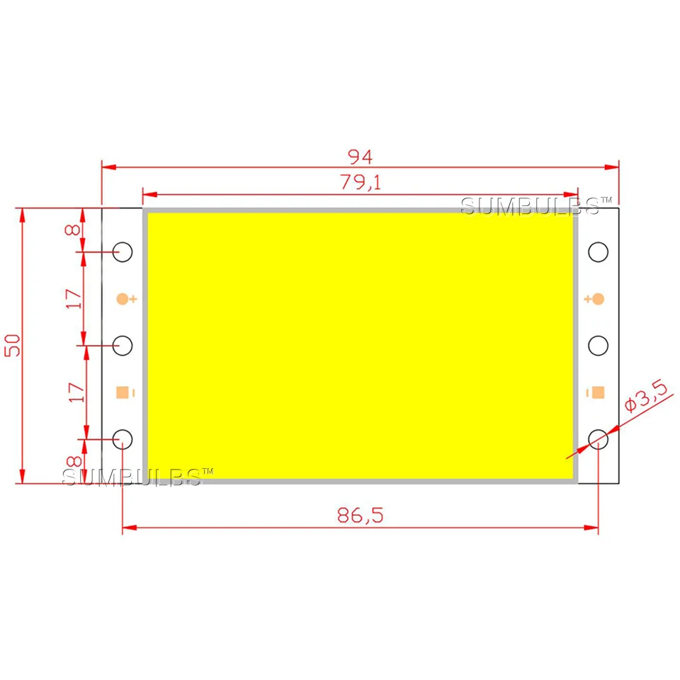 94x50MM COB LED Panel Light Dimmable DC 12V 15W Ultra Bright Warm Natural Cold White Blue Strip Lamp 3
