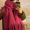 Thickened Solid Color Scarf Women's Winter New 2023 Korean Style Ins Winter Student Versatile Shawl Neck White 6