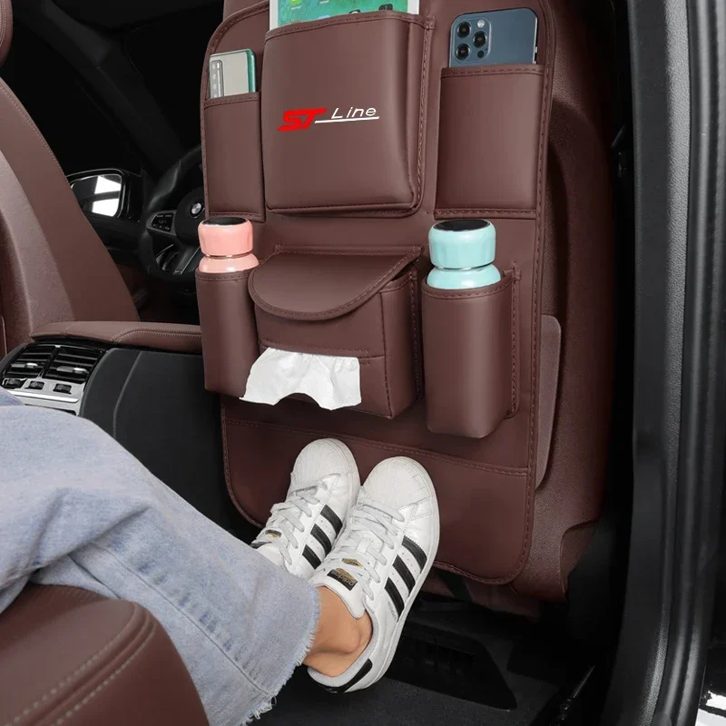 Per Ford Focus St Line F150 Mondeo Fiesta Kuga Edge Ecosport Explorer Car Seat Organizer Seat Back Storage Bag Anti-Kick Pad