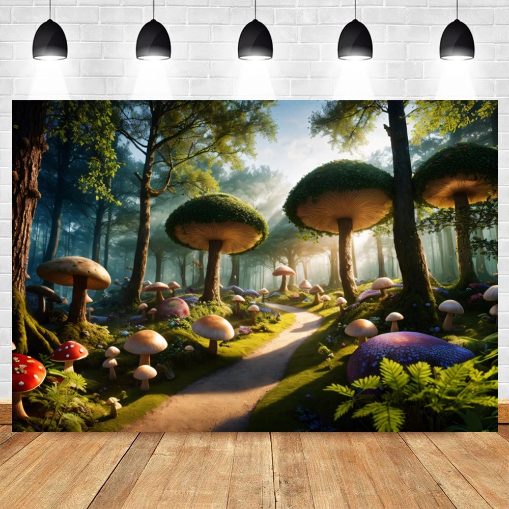 Bosque Encantado País de las Maravillas, telón de fondo de cuento de hadas,  selva de ensueño, seta, retrato de bebé, decoración de fondo para estudio  fotográfico - AliExpress, image size:1000x1000
