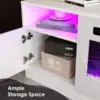 80 "TV Stand with 40" Electric Fireplace Large Modern Matte Texture with High Light Locker and 12 Color LED Lights 5