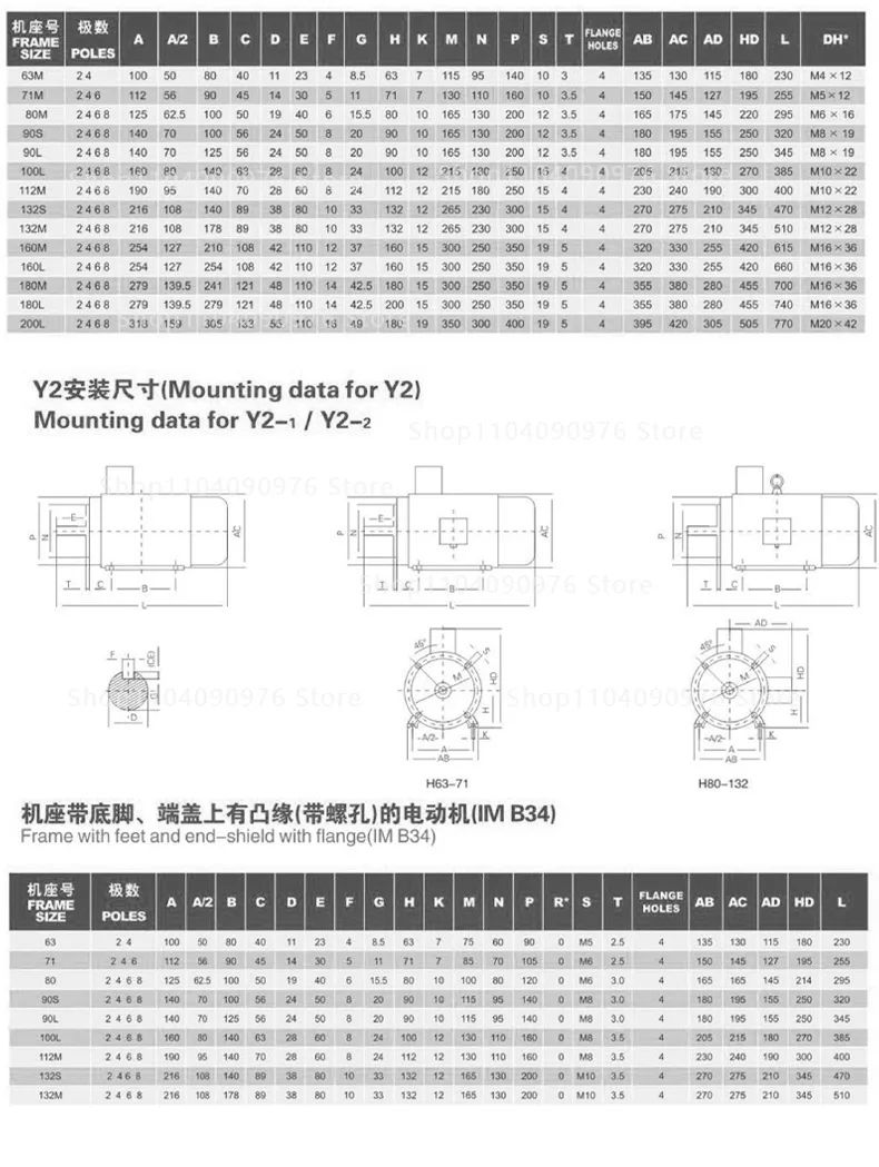 Small single-phase all-copper asynchronous motor 4-pole 750W/1.1/1 5/2.2/3.0/4 K