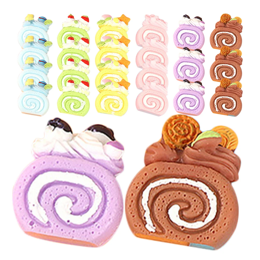 

24 Pcs Accessories Imitation Macaron Cake Decorateations Resin Miniature Pretend Play Toy