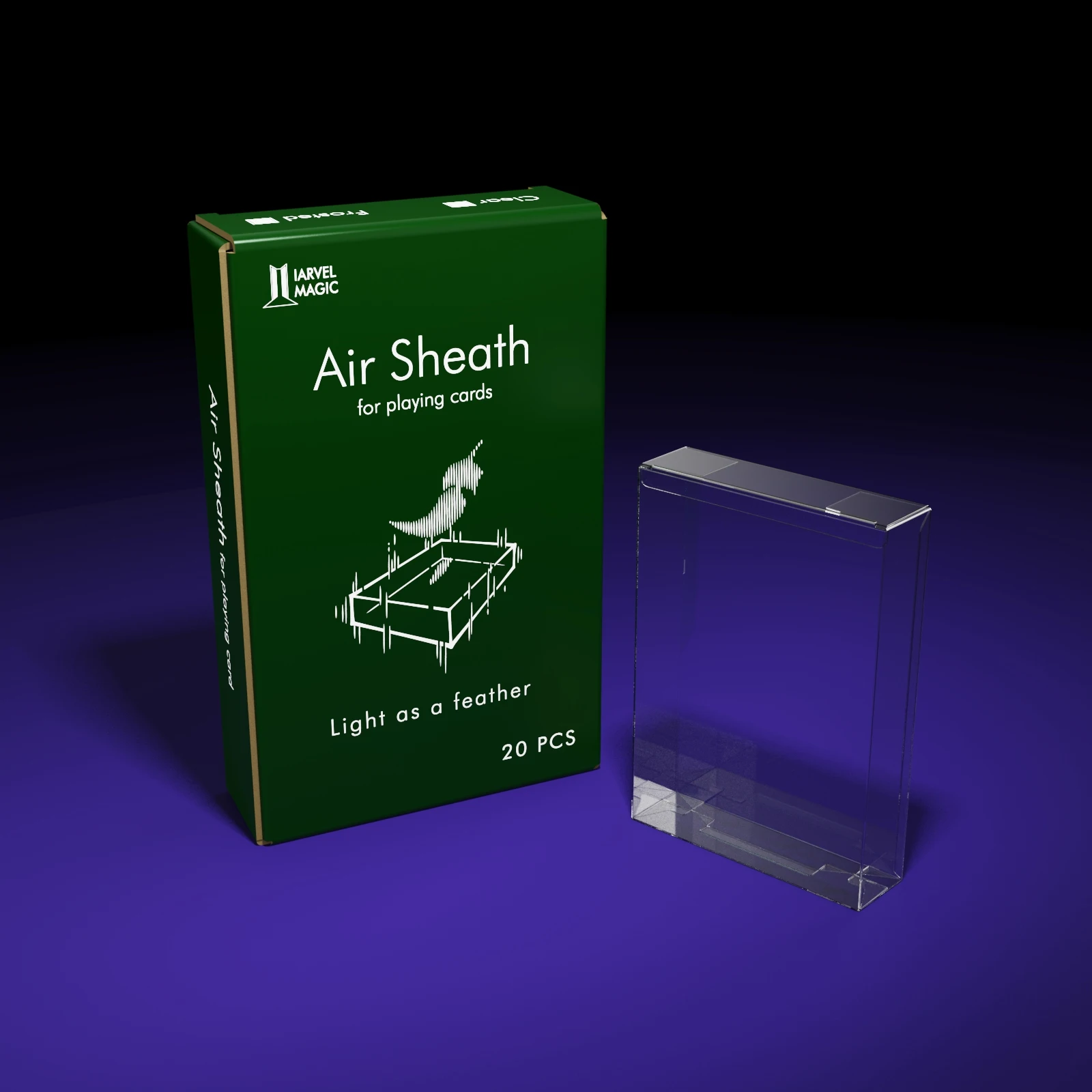 하이 퀄리티 방폭 소재 투명 프로스트 박스, 카드 놀이 데크, 에어시스, IARVEL 매직 액세서리, 20 개