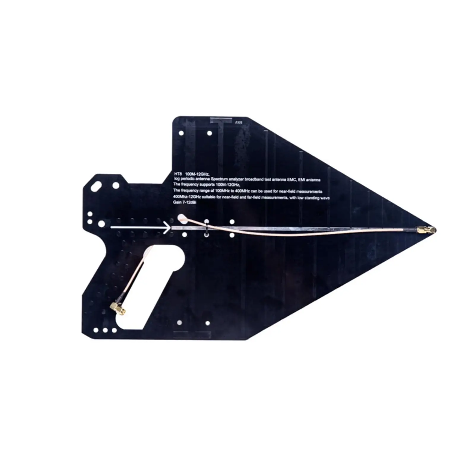 HTOOL 통나무 주기 안테나, 초광대역 패시브 안테나, 수신 및 송신 신호, EMC 테스트, HT8, 100MHz-12GHz, 이득 7-12dBi, 50Ω