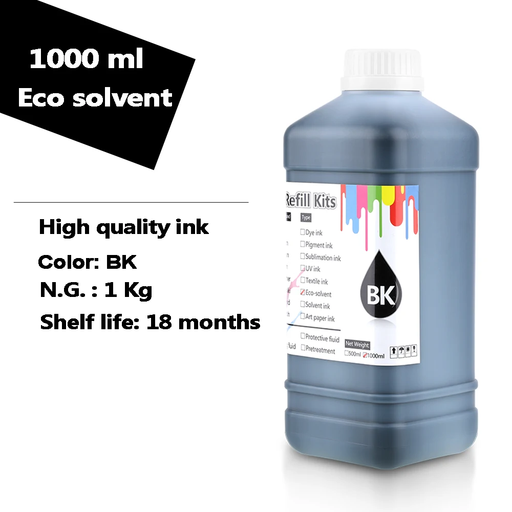 1000ml Eco solvent ink white ink for Epson / Roland / Mimaki eco printer for Epson DX5 DX6 DX7 printhead ( oil-based )