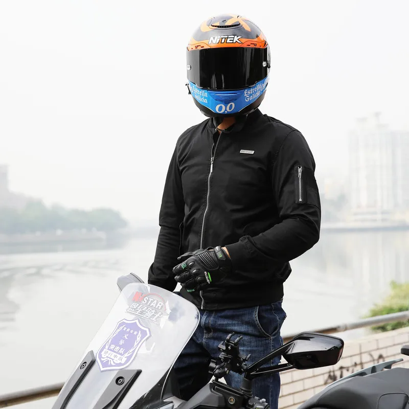 

Spring and Autumn Motorcycle Daily Leisure Racing Suit Men's Pure Cotton Breathable and Anti drop Pure Cotton Motorcycle Jacket