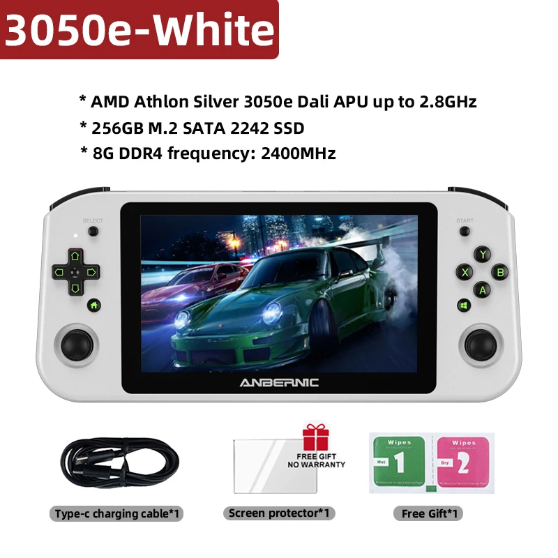 ANBERNIC WIN600 白 / 3050e (8G+256G) ANBERNIC Win600 PC Games Handheld AMD 3020e/3050e 5.94 Inch