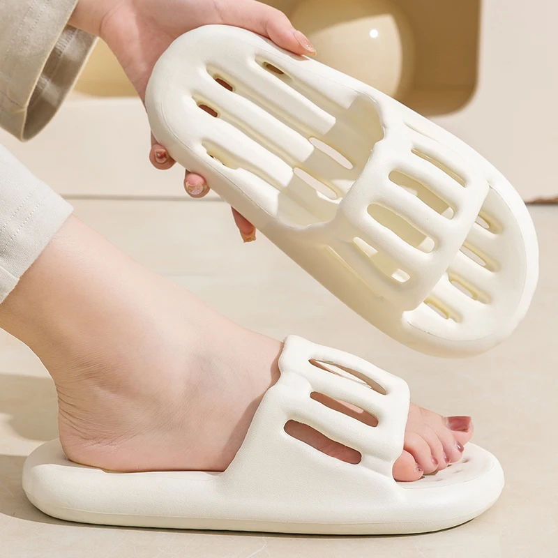Summer Hollow Out Leakage Quick Drying Sandals For Bathing Men Women Non-slip Soft Bathroom Slippers Ladies' Home Flip Flops beach slippers,women slippers,women flip flops,flip flops,women sandals,men slippers