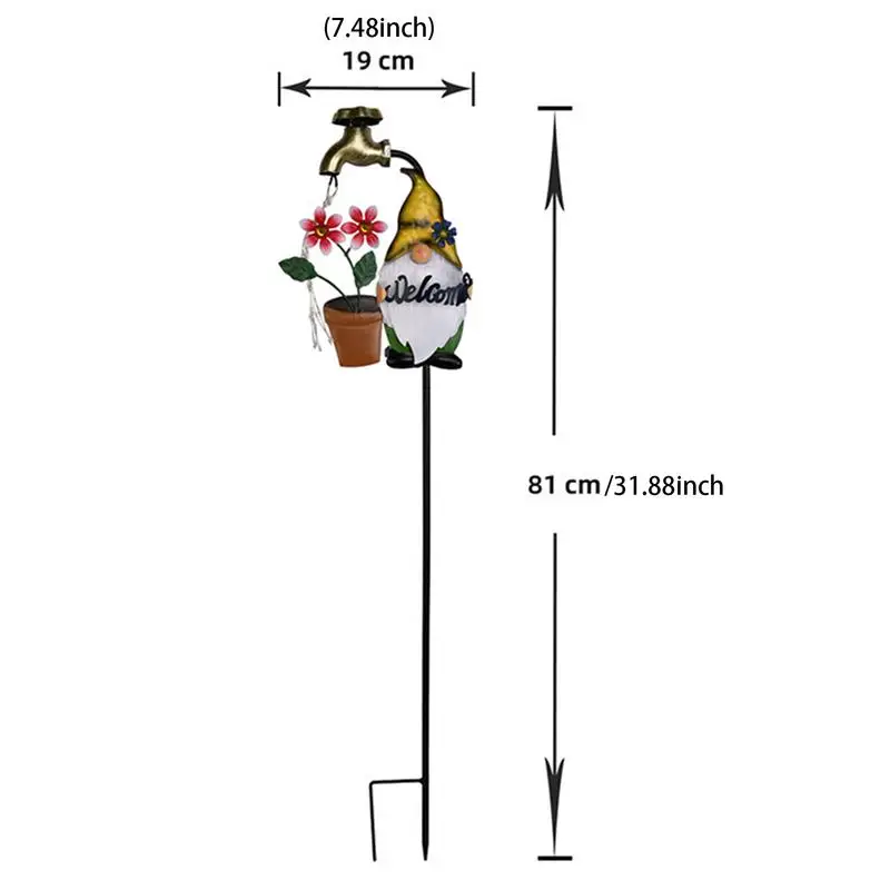 Solar Stake Lights Cartoon Gnome Solar Garden Stakes Waterproof LED Landscape Lighting Faucet Twinkling Decoration For Winter