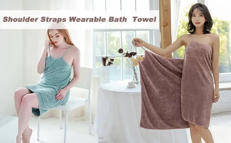 Shoulder Straps Wearable Bath Towel