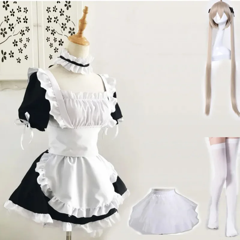 

Аниме Yosuga no Sora Kasugano Sora костюм горничной косплей костюмы Женщины сексуальный фартук платье Meidofuku Лолита