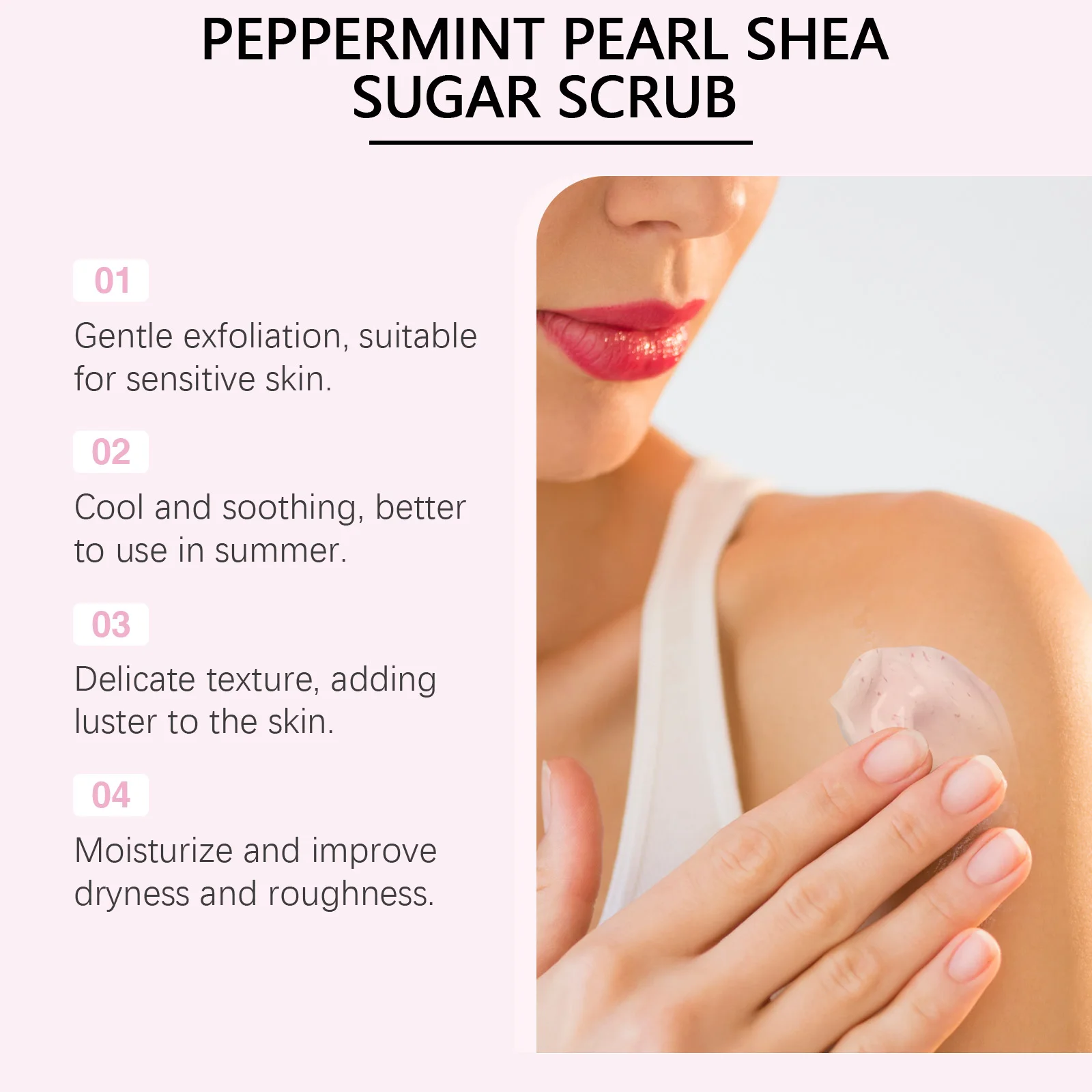 Mint & Pearl Body Scrub - Moisturizing Body Scrub for Smooth Skin, Deep Cleansing and Long-Lasting Hydration