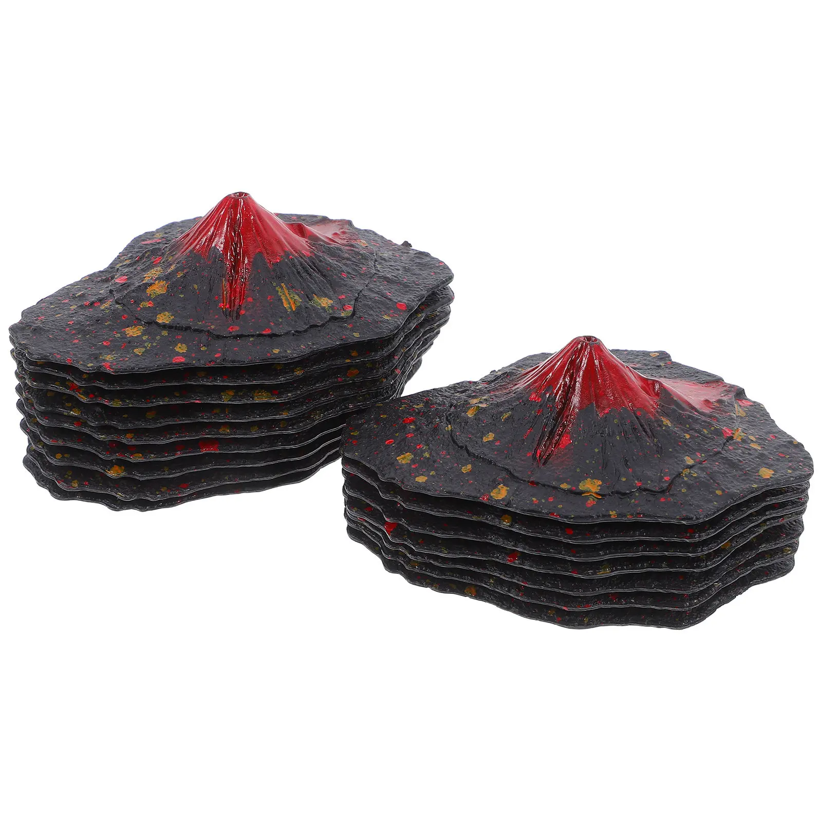 16Pcs 화산 시뮬레이션 플라스틱 미니어처 현실적인 용암 데스크탑 분재 수족관 장식 지리 교육 과학