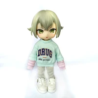 Ob11 Doll Long Sleeved Sports Sweatshirt Top Clothes With Patchwork Sleeves For Molly Gsc Ymy P9 P10 Body Uf Nendoroids Dolls 1