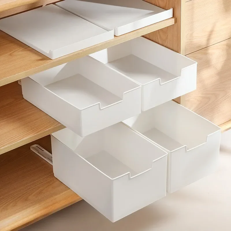 

Closet Organizer Storage Containers Desk Organizer Creative Pull-out Storage Box Kitchen Tableware Storage Push Pull Drawer Box