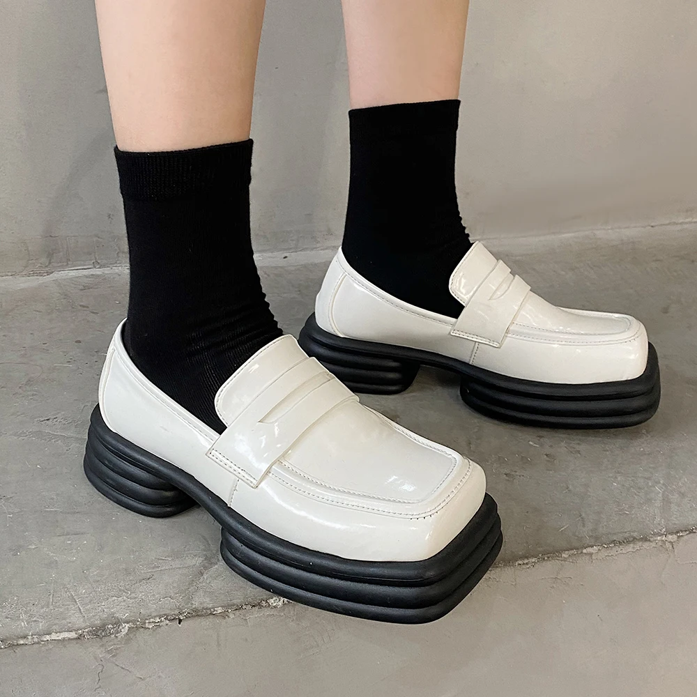 

Platform Shoes Women's Loafers Designer Shoes for Women 2023 Autumn Fashion Mary Jane Casual Sneaker Woman Black Heels Elegan 39