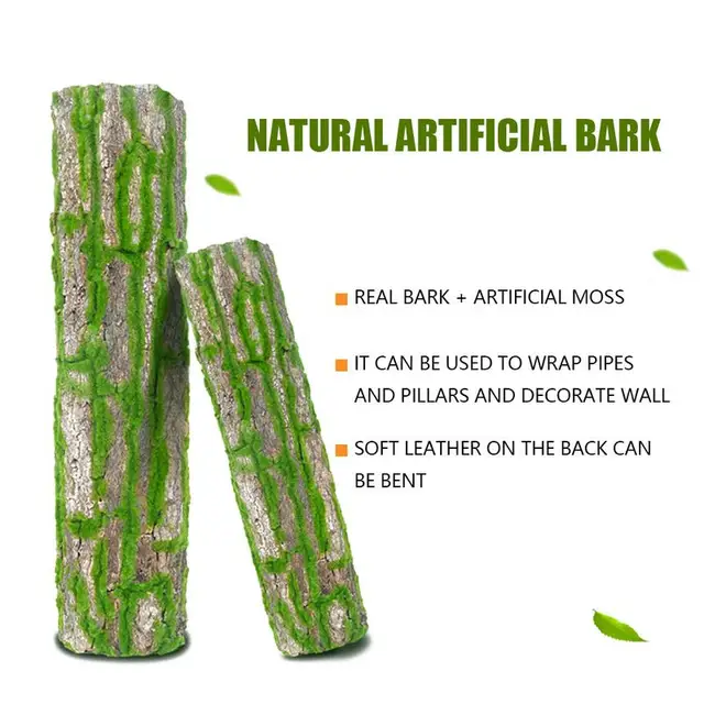 Szimulációs Fa Kéreg Otthoni Csatorna Dekoráció Hamis Zöld Moha Esküvői Fű Fali Növények