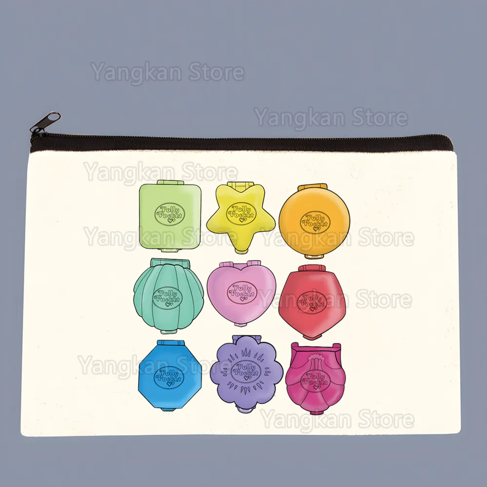Polly Pocket Cute Solid Color Canvas Coin Purse Small Fresh New Zipper Key Bag Hand Gift Bag