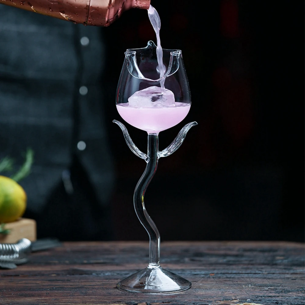 Buy Wholesale China Fancy Red Wine Goblet Wine Cocktail Glasses 100ml Rose  Flower Shape Wine Glass & Wine Glasses at USD 3