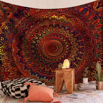 Indian Mandala Wall Hanging Tapestry Boho Wall Cloth Tapestries Decor Psychedelic Hippie Bohemia Wall Carpet Bedroom Decoration
