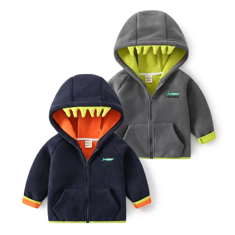 

Fashion Baby Clothes 2-5T Autumn and Winter Plus Fleece Warm Fleece Sweater Boys and Girls Casual Hooded Sweater