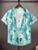 Hawaiian Leaves 3D Shirt Men's Summer Fflower Pattern Clothing Breathable Loose 3XL Beach Top Outdoor Casual Short Sleeve 2