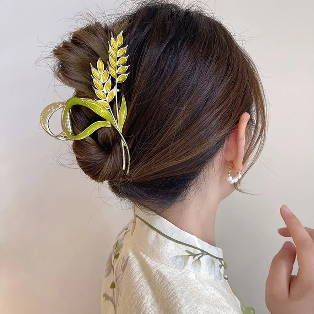 

Sweet Elegant For Girls Hair Clips Headwear Ear Of Wheat Women Hair Claws Korean Ponytail Holder Hairgrip Leaf Shark Clip