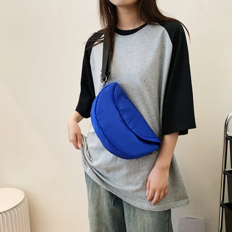 

Casual Nylon Hobos Crossbody Bag Women Solid Color Shoulder Bag Large Capacity Dumpling Tote Female Travel Shopping Handbag