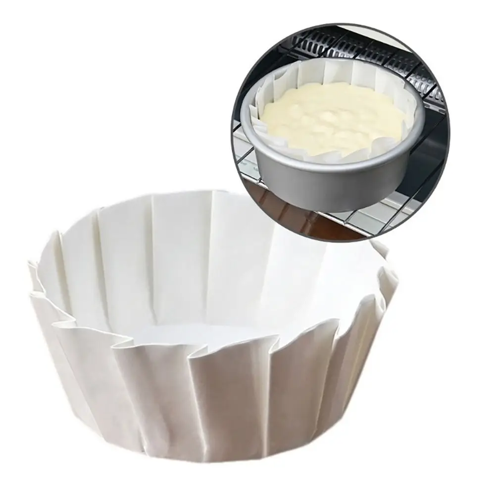 4/6/8inch Foldless Cupcake Liner Baking Cup Basques Cake Paper Paper Cup Disposable Oilproof Cake Wrap for Kitchen Baking