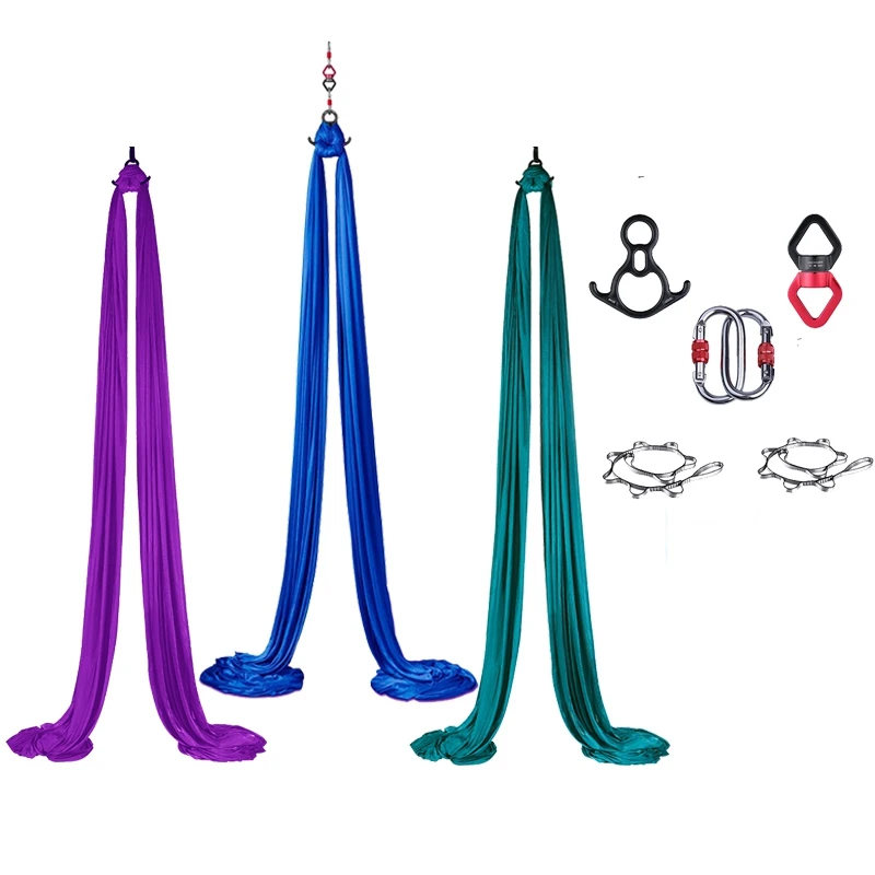 1.5x8M Aerial Yoga Swing Hammock Set Nylon Home Outdoor Fitness Yoga Equipment Hammock Acrobatic Dance for Gymnast Body Building