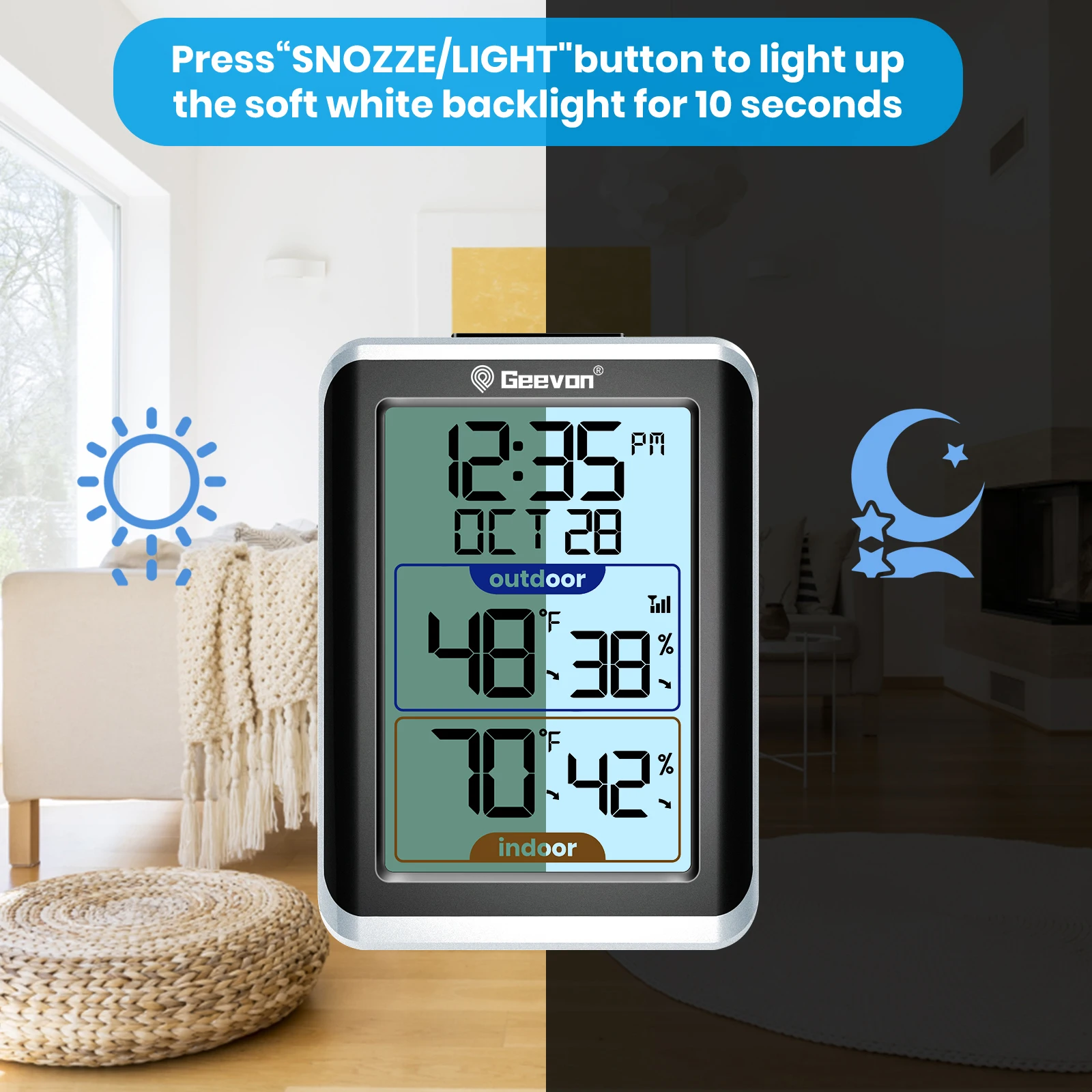 Binnen- en buitenthermometer met draadloze sensor Digitale temperatuurmeter Max. en min. registratie kopen vanaf een prijs van 22