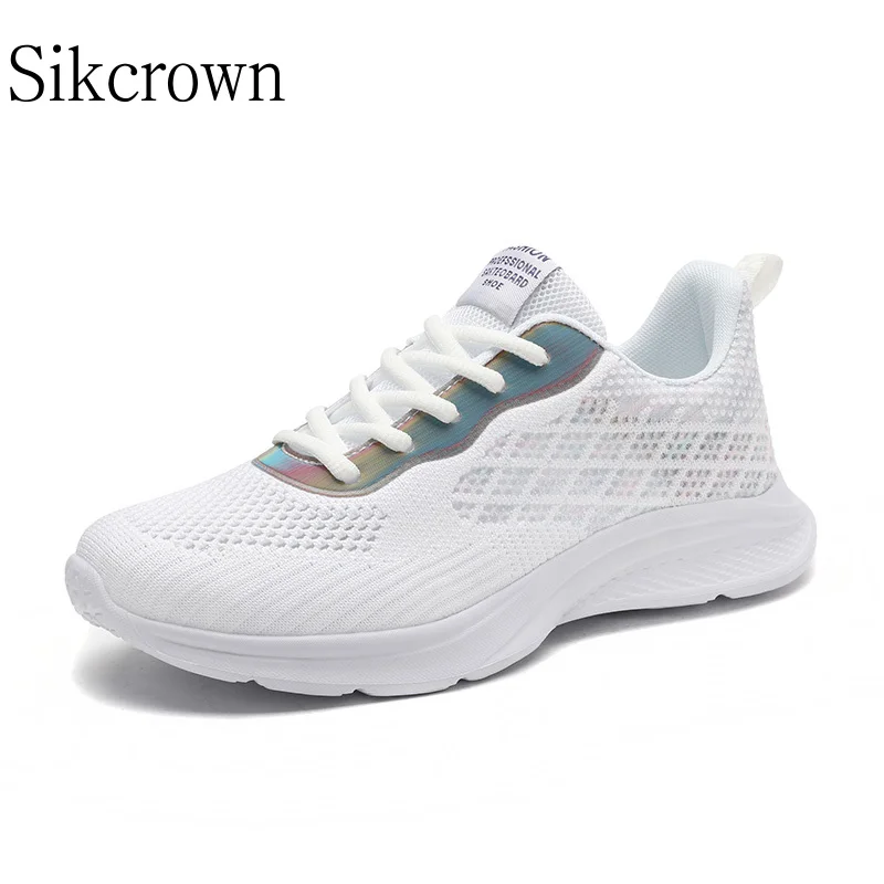 

Summer Mesh White Women Shoes Lightweight Sneakers Fashion Running Shoes Breathable Outdoor Sports Casual Walking Lace-up Sneake