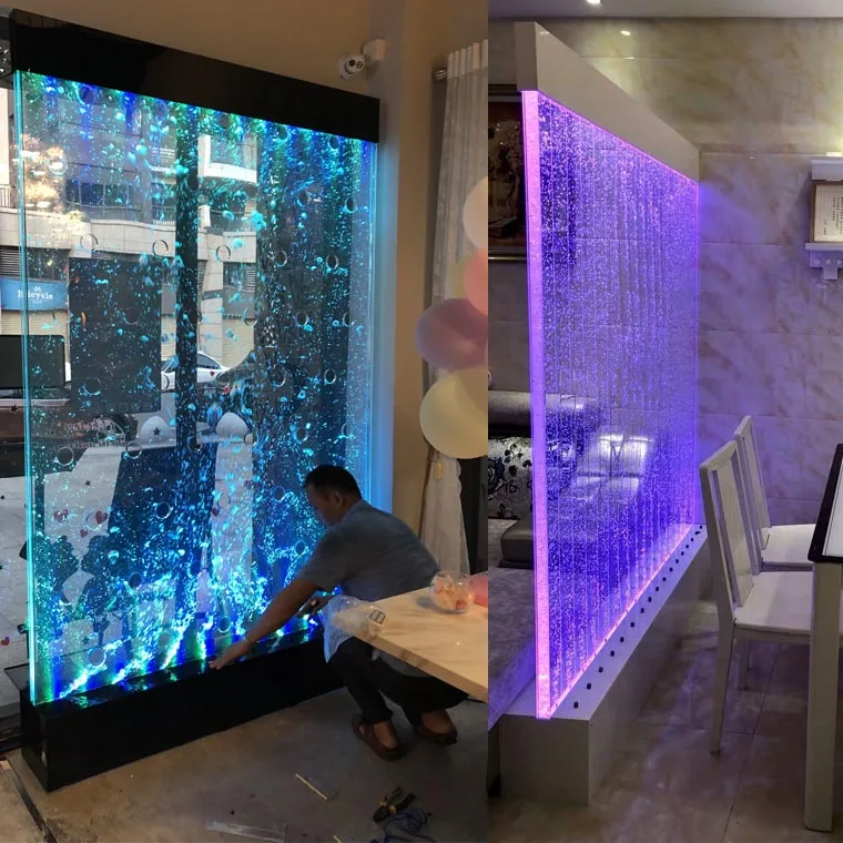 ZK Large Acrylic Screen Water Curtain Wall Water Bubble Wall Creative Hallway Partition