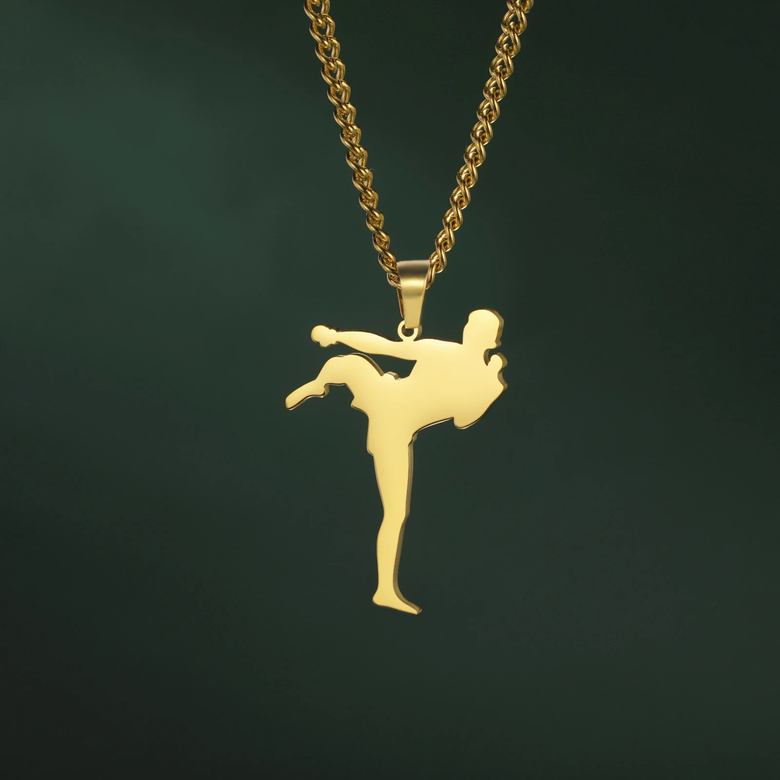 COOLTIME Karate Männer Taekwondo Halsketten Edelstahl Kampf High Kick Sport Charm Kette Schmuck Geschenk für Frauen Männer – Detail 10
