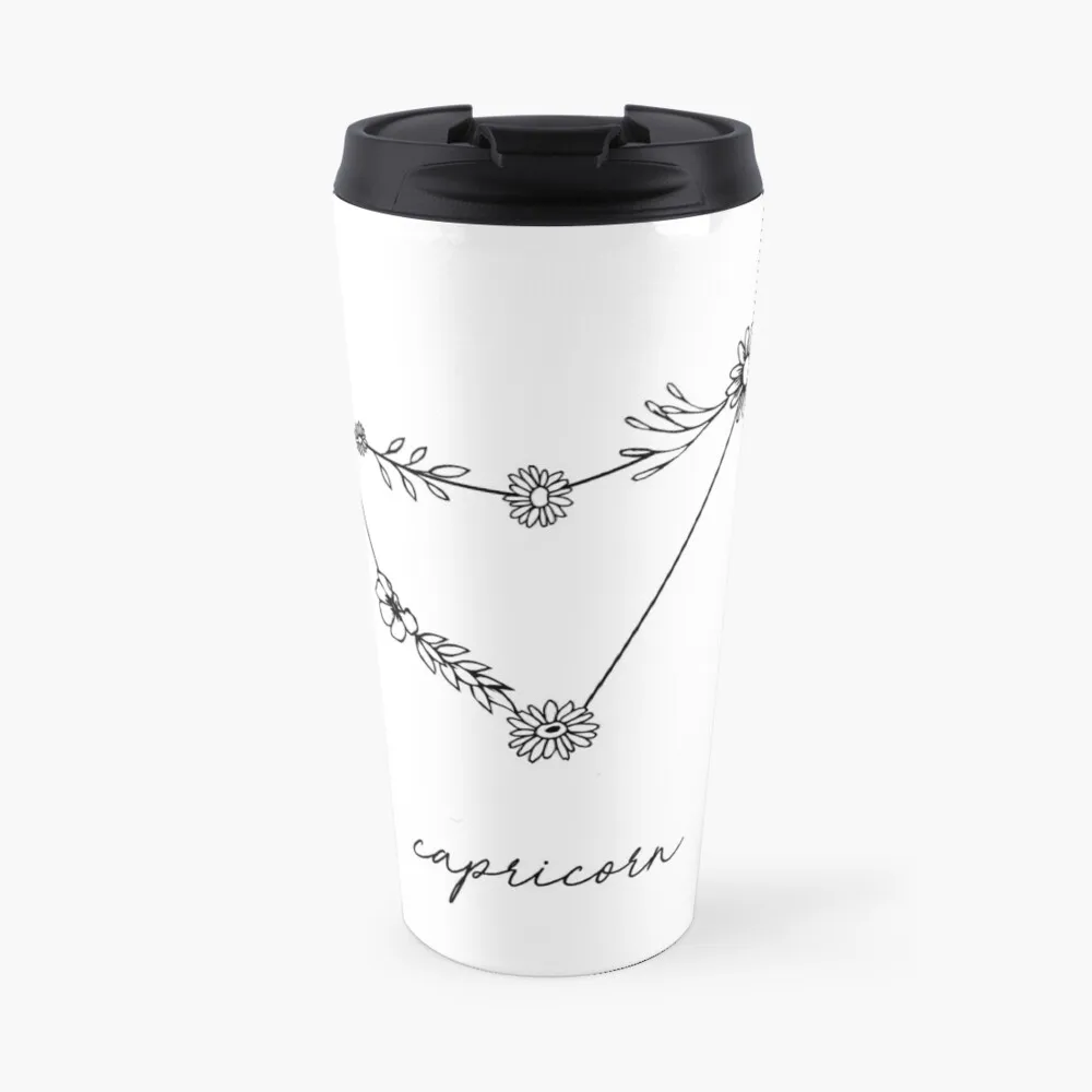 

Capricorn Zodiac Wildflower Constellation Travel Coffee Mug Thermos Mug Luxury Coffee Cup Set Nespresso Cup