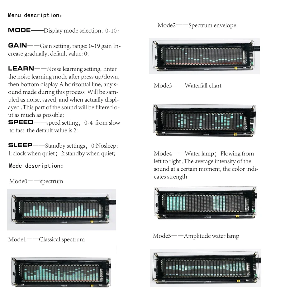 FAI DA TE Controllo del Suono LED Spettro Musicale K Elettronico