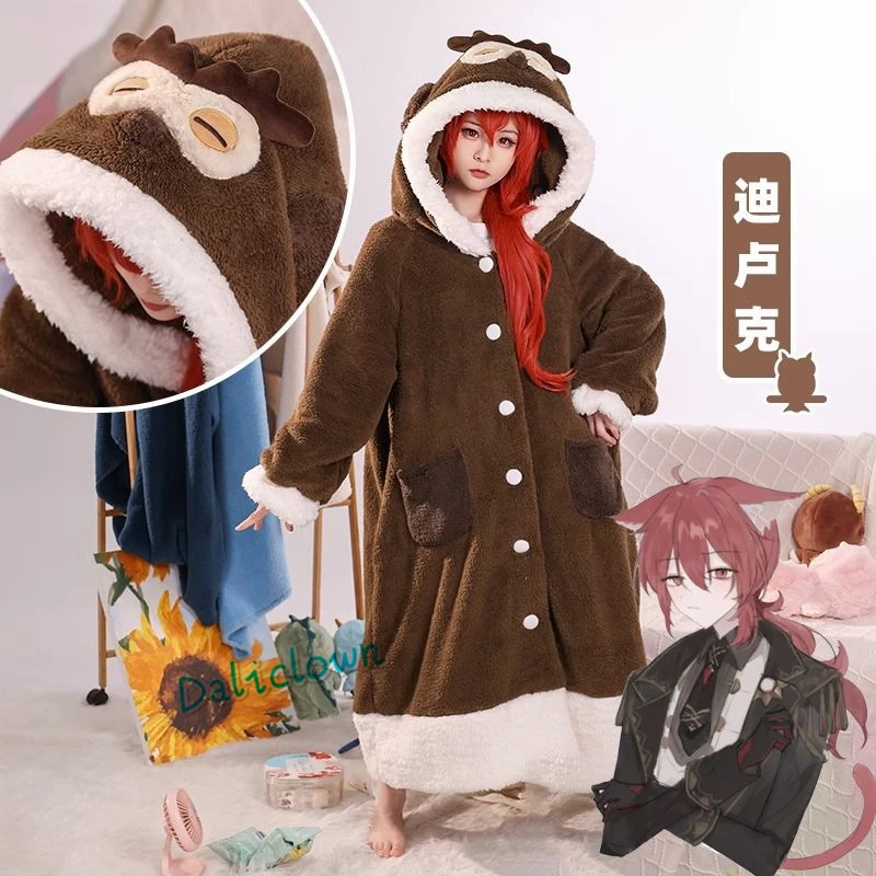 GenshinImpact Cosplay Xiao Kaeya Yae Miko Ganyu Scaramouche Wanderer Cosplay Pajama Set Blanket Winter Sleepwear Anime Costume