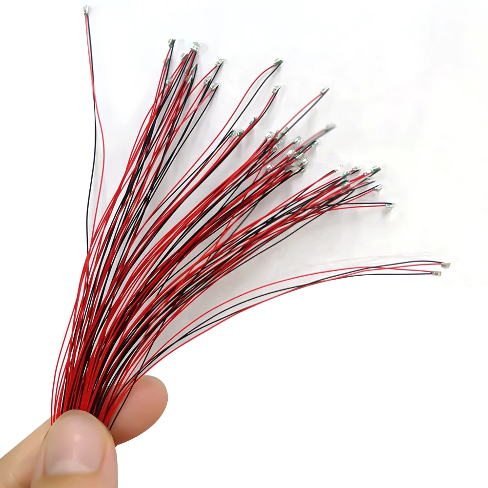 0805 FLASHING LED SMD Lamp Wired Micro Litz Led Pre-soldered Chip Wired 30cm 3V Railway Model Toy Light DIY Leads Wires 10pcs smd led lamp railway model toys railway train model smd led wire led lamp lighting smd led lights model accessories