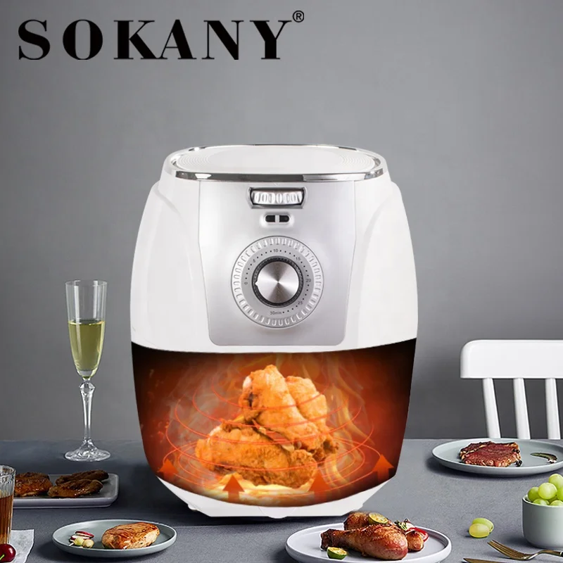 Sokany 5l Electric Air Fryer Removable Basket 360° Bake Without Oil 1500w  Multifunction Deep Fryer Oven White 3010 - Electric Deep Fryers - AliExpress