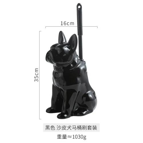 KADAX Set Di 2 Scopini Per WC Con Manico In Acciaio E Supporto In Ceramica, Design Elegante, Colore Nero, Accessori Bagno