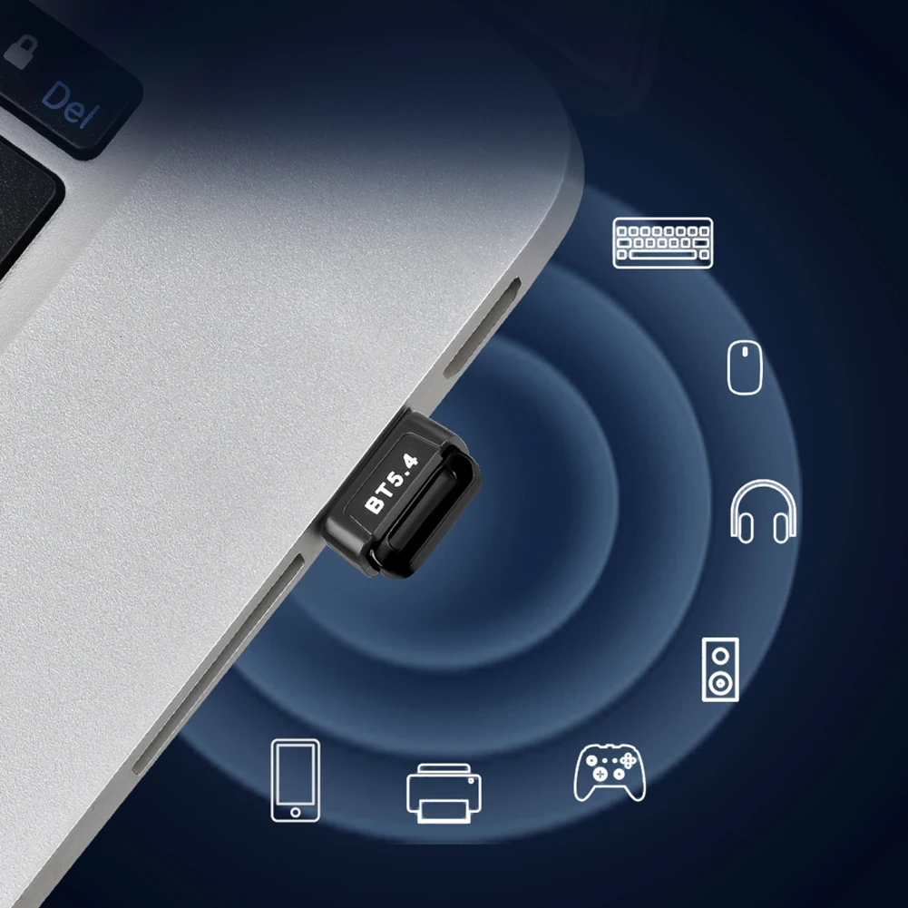 BT 5.4 어댑터 USB BT 5.3 동글 플러그 앤 플레이 USB BT 어댑터 (PC 마우스, 키보드, 헤드폰, 스피커용)